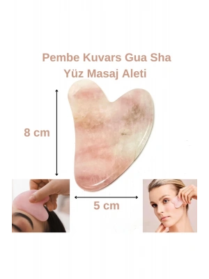 Sertifikalı Pembe Kuvars 1. Sınıf Kalite Gua Sha Doğal Taş Masaj Aleti