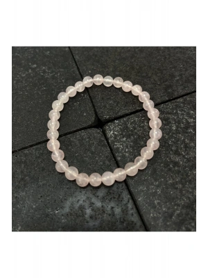 SERTİFİKALI Pembe Kuvars 6mm Doğal Taş Bileklik