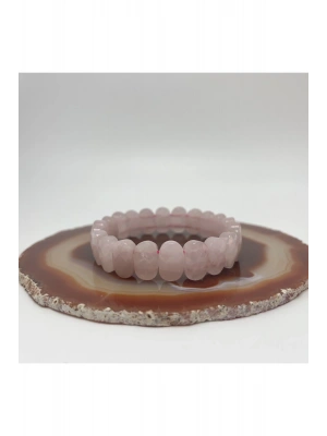 Sertifikalı Pembe Kuvars Doğal Taş Roleks Bileklik