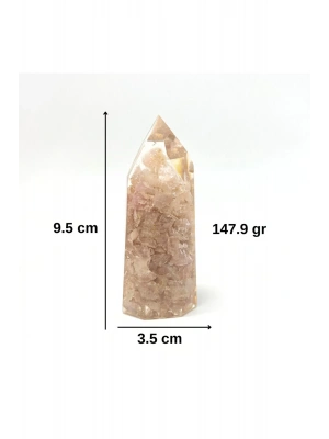 Sertifikalı Pembe Kuvars Organit Piramit Doğal Taş