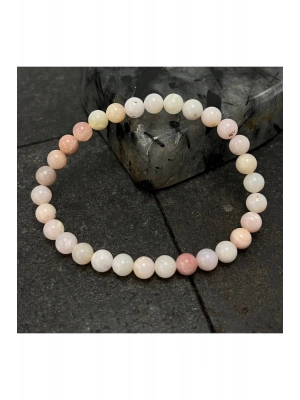 SERTİFİKALI Pembe Opal 6mm Doğal Taş Bileklik