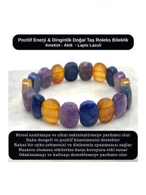 SERTİFİKALI Pozitif Enerji & Dinginlik Doğal Taş Roleks Bileklik