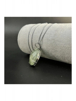 Sertifikalı Prehnit Doğal Taş Kolye (Kararmama Garantili)