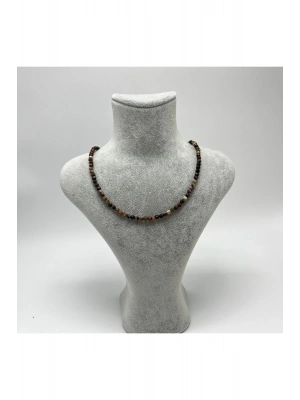 SERTİFİKALI Rodanit  4mm 925 Ayar Gümüş Doğal Taş Kolye Uzatma Zincirli