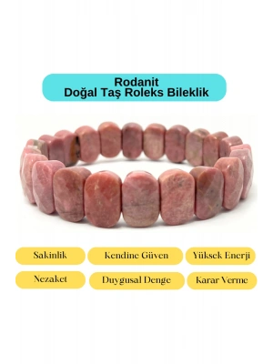Sertifikalı Rodanit Doğal Taş Roleks Bileklik