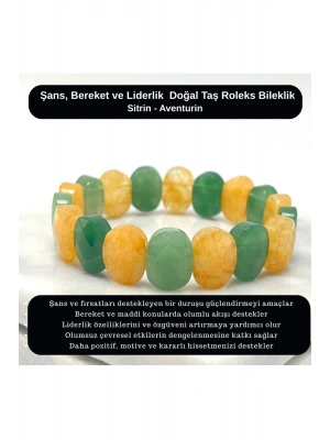 SERTİFİKALI Şans & Bereket & Liderlik Doğal Taş Roleks Bileklik