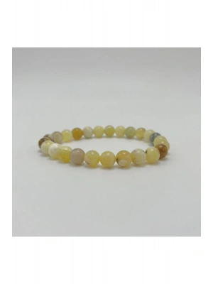 Sertifikalı Sarı Opal 8mm Elastik Misinalı Doğal Taş Bileklik