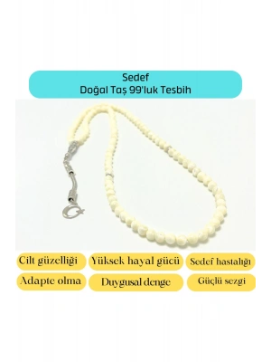 Sertifikalı Sedef 6mm 99luk Doğal Taş Tesbih