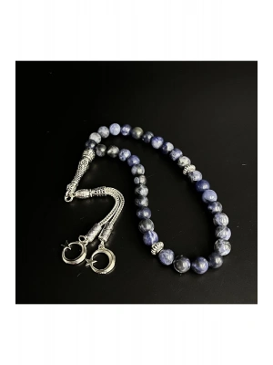 Sertifikalı Sodalit 8mm 33lük Doğal Taş Tesbih