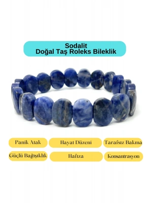 Sertifikalı Sodalit Doğal Taş Roleks Bileklik