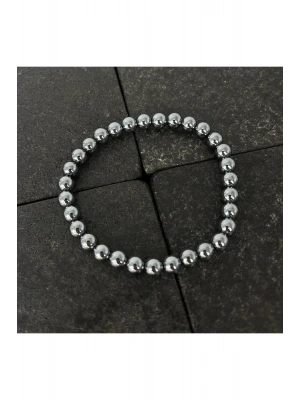 SERTİFİKALI Terahertz 6mm Doğal Taş Bileklik