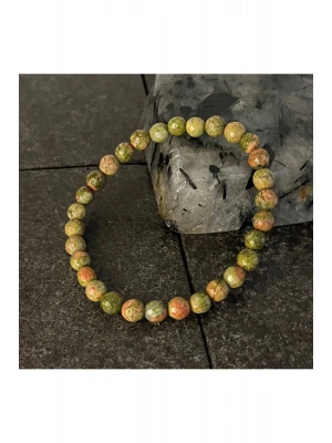 SERTİFİKALI Unakit 6mm Doğal Taş Bileklik