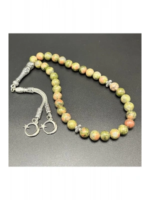 Sertifikalı Unakit 8mm 33lük Doğal Taş Tesbih