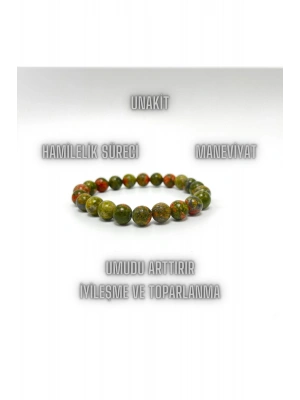Sertifikalı Unakit 8mm Elastik Misinalı Doğal Taş Bileklik