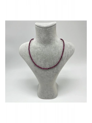 SERTİFİKALI Yakut 2mm 925 Ayar Gümüş Doğal Taş Kolye Uzatma Zincirli