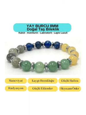 Sertifikalı Yay Burcu 8mm Doğal Taş Bileklik