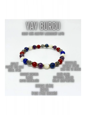 SERTİFİKALI YAY BURCU DOĞAL TAŞ BİLEKLİK 6mm