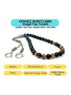 Sertifikalı Yengeç Burcu 8mm 33lük Doğal Taş Tesbih