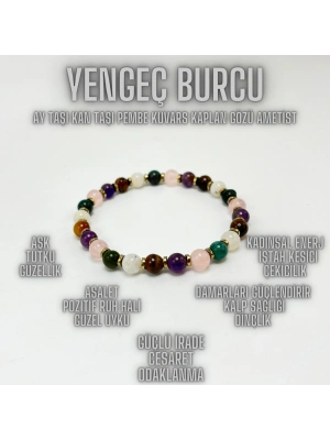 SERTİFİKALI YENGEÇ BURCU DOĞAL TAŞ BİLEKLİK 6mm