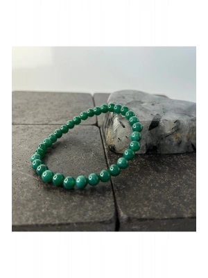 SERTİFİKALI Yeşil Akik 6mm Doğal Taş Bileklik