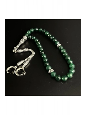 Sertifikalı Yeşil Akik 8mm 33lük Doğal Taş Tesbih