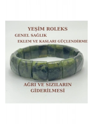 Sertifikalı Yeşim Doğal Taş Roleks Bileklik