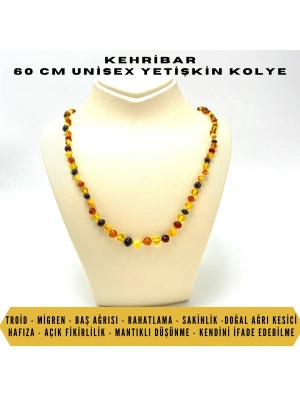 SERTİFİKALI YETİŞKİN KEHRİBAR KOLYE 60 CM UNİSEX