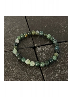 SERTİFİKALI Yosunlu Akik 6mm Doğal Taş Bileklik