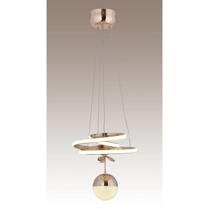 Kasırga 3 Renk Gold ( Sarı Beyaz ve Gün Işığı ) Luxury Led Avize Kristal Taşlı Concept