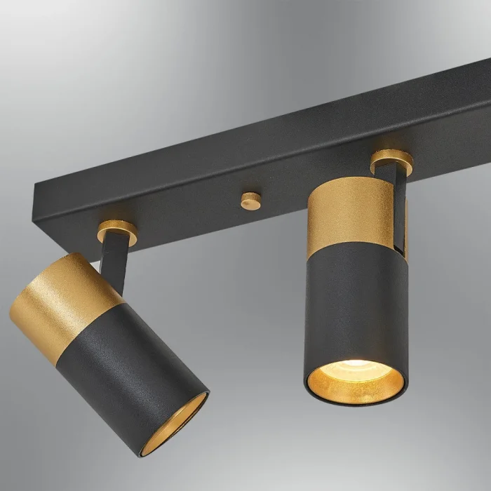 4lü Modern Siyah Gold Spot Avize