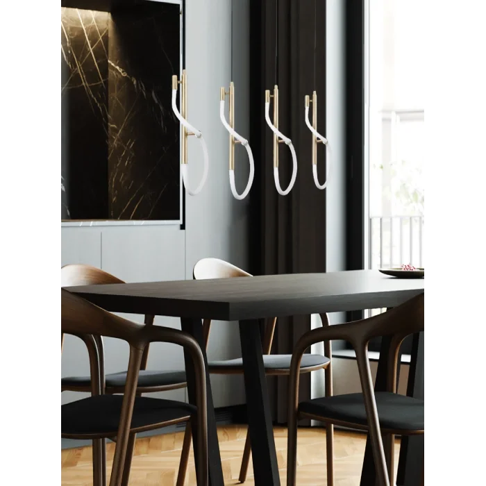 Dörtlü Sıralı Ledli Avize