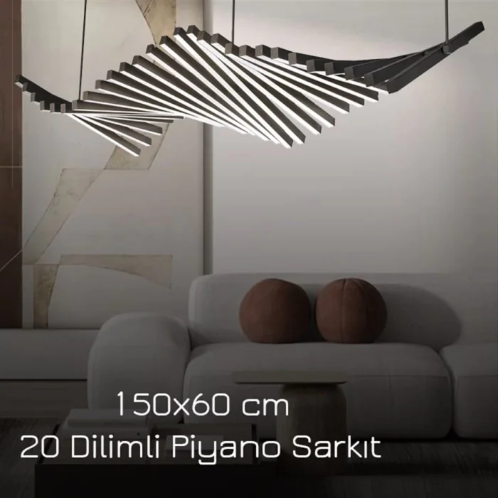 Lüks Modern Ledli Piyano Avize Günışığı