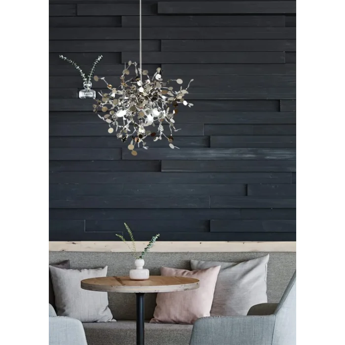 Modern Tekli Pullu Gümüş Renkli Sarkıt Avize