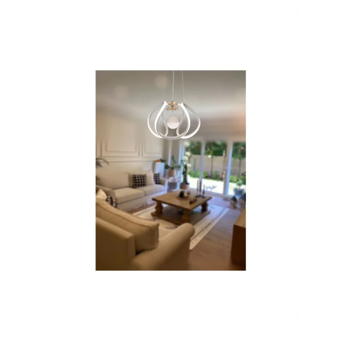 Kavis Modeli Mat Beyaz Tek Toplu 3 Renk Modüllü Ledli Avize