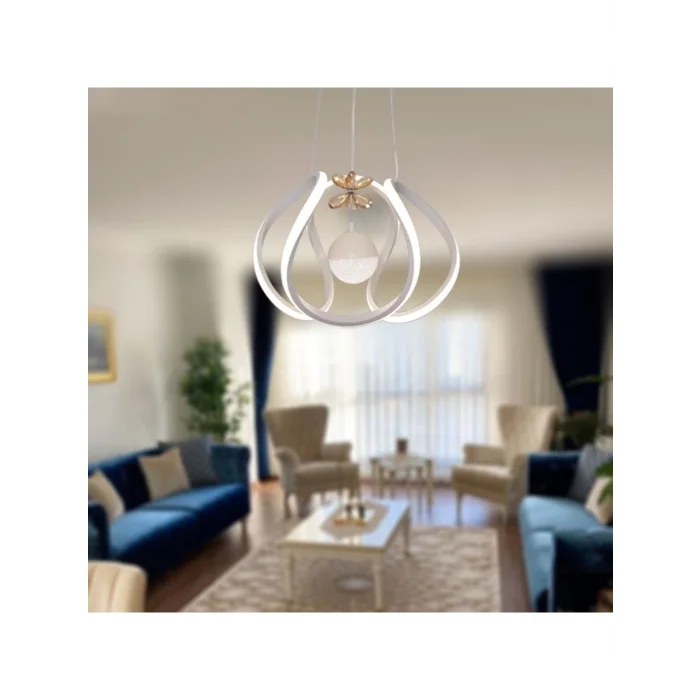 Kavis Modeli Mat Beyaz Tek Toplu 3 Renk Modüllü Ledli Avize