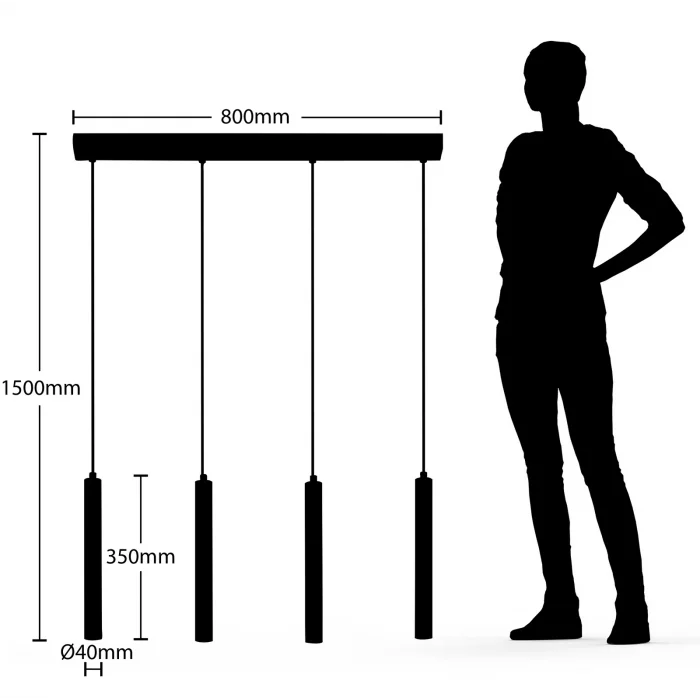 Archio Dörtlü Ledli Sıralı Sarkıt Avize
