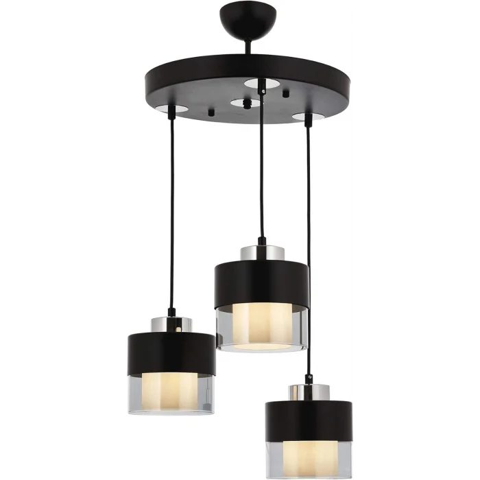 Aconn Üçlü Siyah Renk Kaplamalı Sarkıt Avize