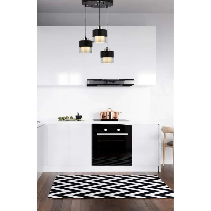 Aconn Üçlü Siyah Renk Kaplamalı Sarkıt Avize