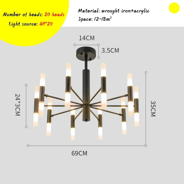 Ledli Plafonyer Modern Aydınlatma Siyah Sarkıt Ledli Salon Avize