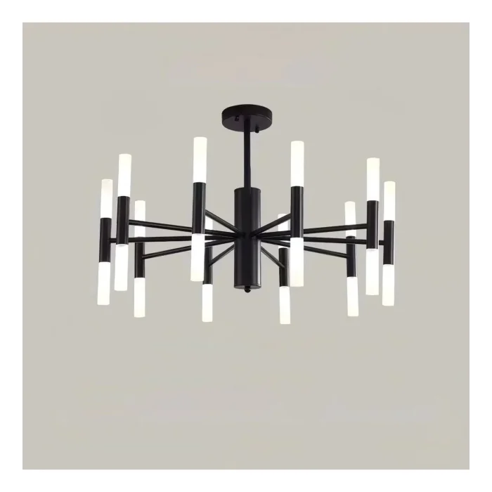 Ledli Plafonyer Modern Aydınlatma Siyah Sarkıt Ledli Salon Avize