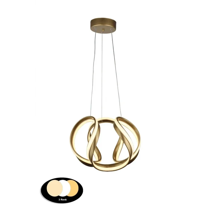 Ahtapot Tekli Sarı Modern Avize