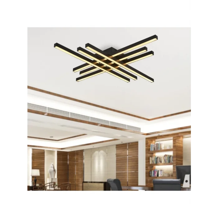 Altı Çubuklu Siyah Led Tavan Aydınlatma