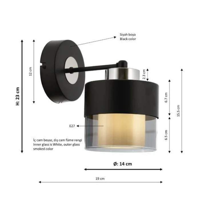 Aconn Siyah Renk Kaplamalı Aplik