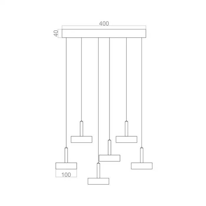 Coss Led Avize Sarkıt Orlando 6*ø10 Cm 42 Watt