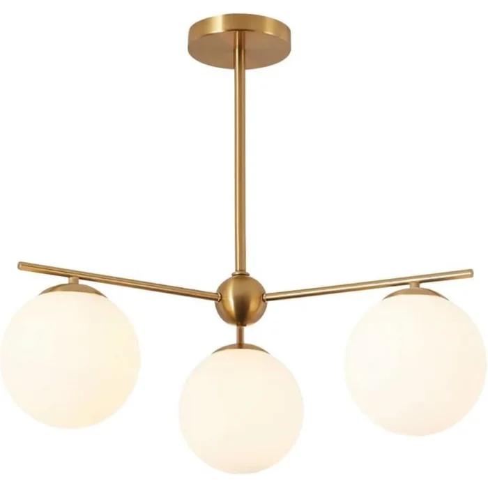 Fly 3lü Glop Beyaz Camlı Sarkıt Avize