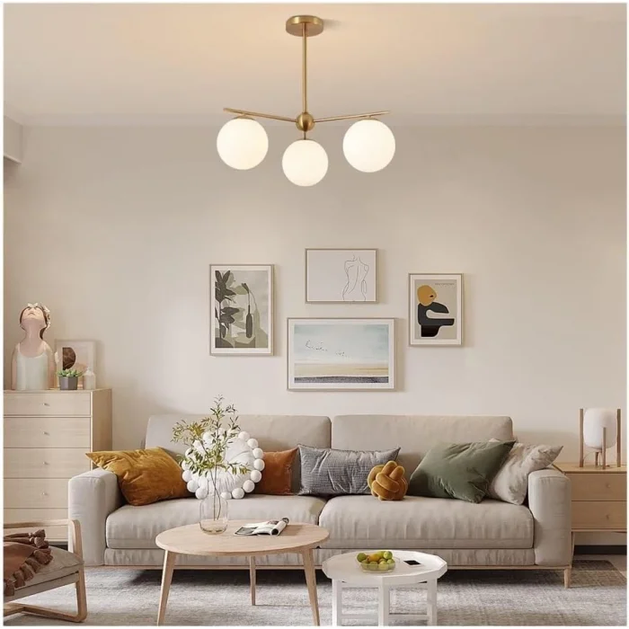 Fly 3lü Glop Beyaz Camlı Sarkıt Avize