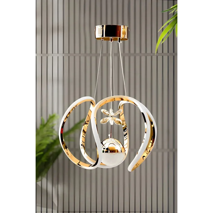 Model Clasy Gold Kaplama 3 Renk Modern Ledli Sarkıt Avize