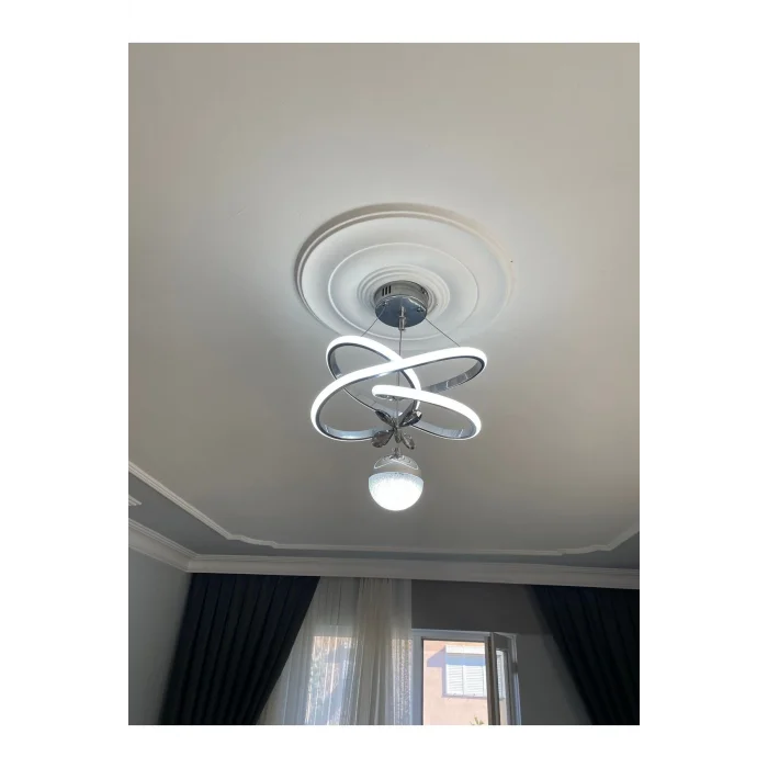 Clasy Model Krom Kumandalı 3 Renk Modern Ledli Sarkıt Avize