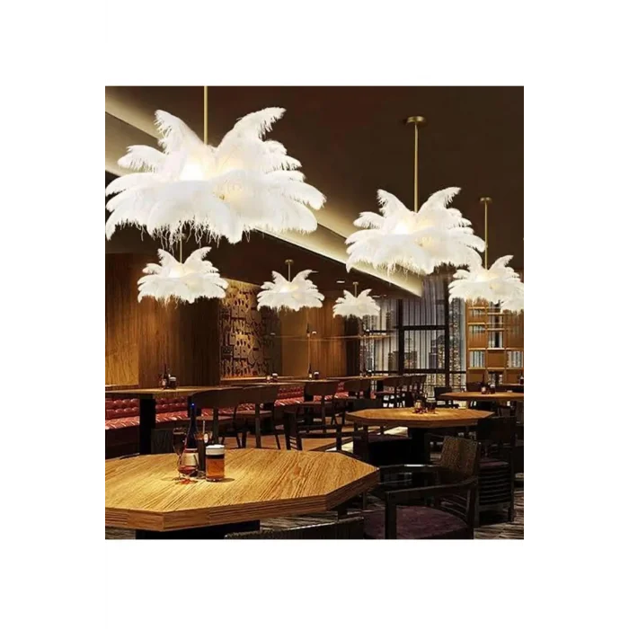 Deve Kuşu Tüyü Avize %100 Orjinal Deve Kuşu Tüyü avize