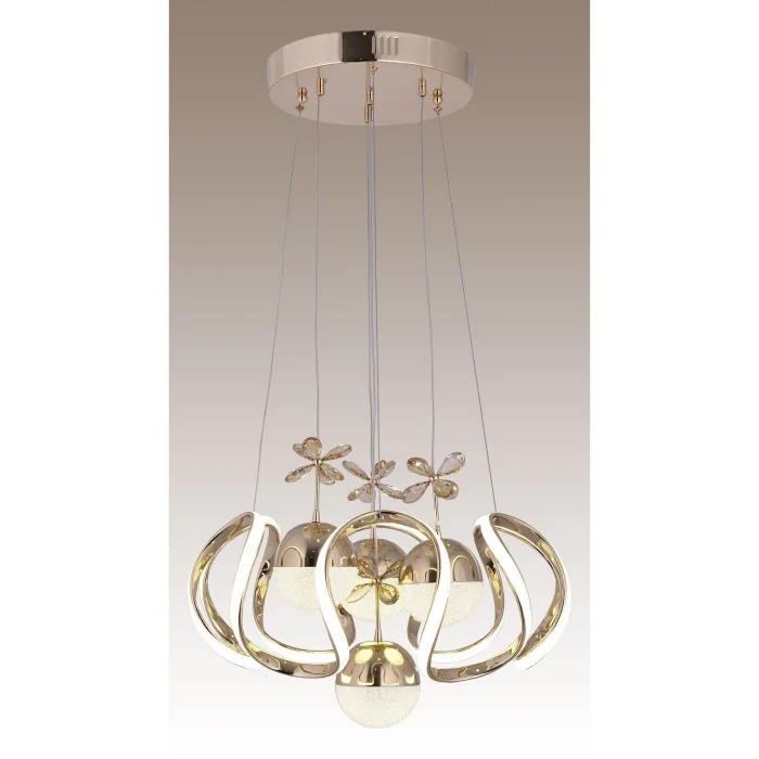 3 Renk ( Sarı Beyaz ve Gün Işığı ) Gold Luxury Ledli Oturma Odası Avize